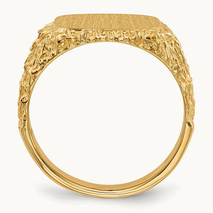 13.5x13. Closed Back Mens Signet Ring, 5mm, 14K
