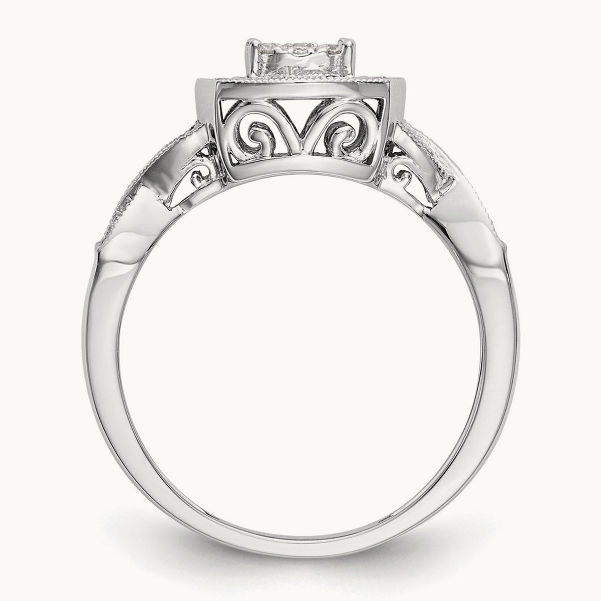 Complete Diamond Cluster Engagement Ring — photo set