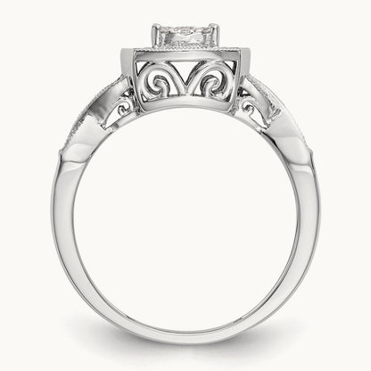 Complete Diamond Cluster Engagement Ring — photo set