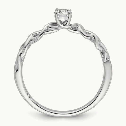 Complete Diamond Braided Design Engagement Ring, 14K White Gold