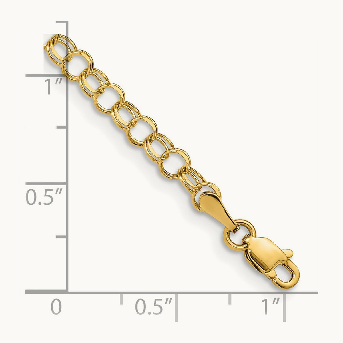 Solid Double Link Charm Bracelet — photo set (2)