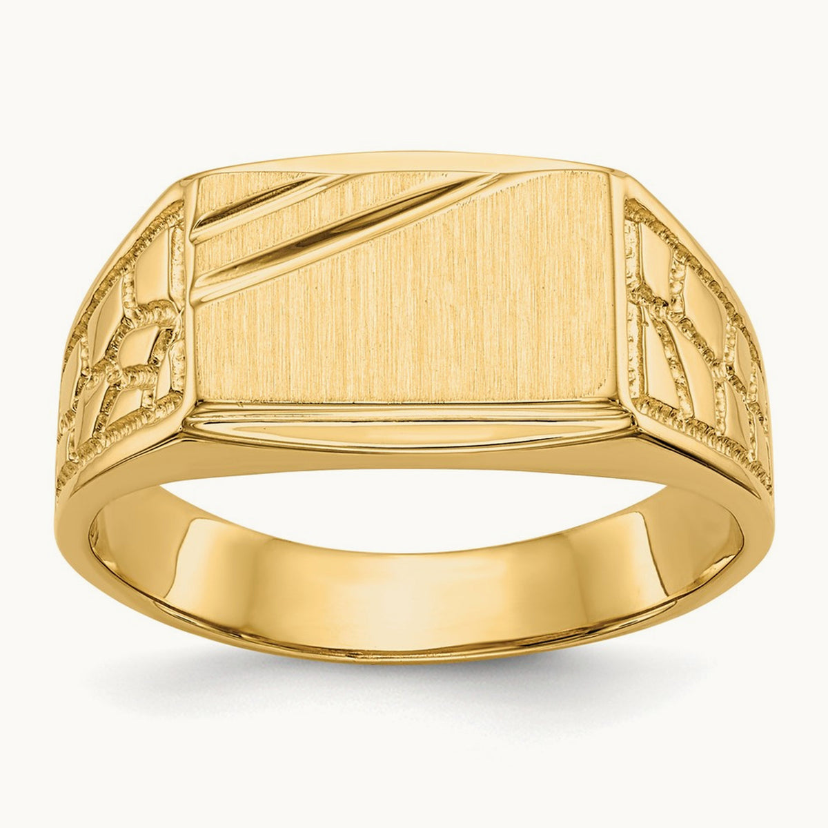 Open Back Mens Signet Ring — photo set