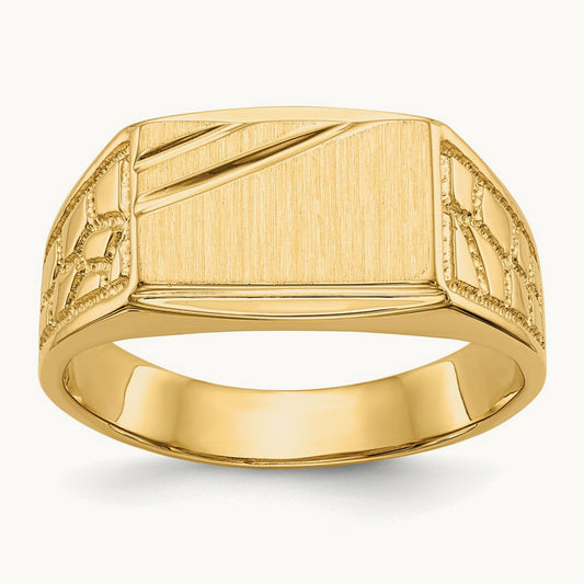 Open Back Mens Signet Ring — photo set