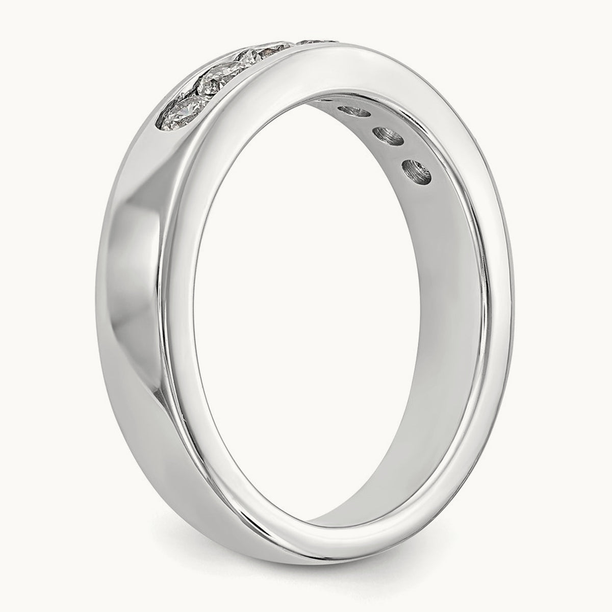 7- Stone Closed Channel Band Mounting, 2.6mm, 14K White Gold