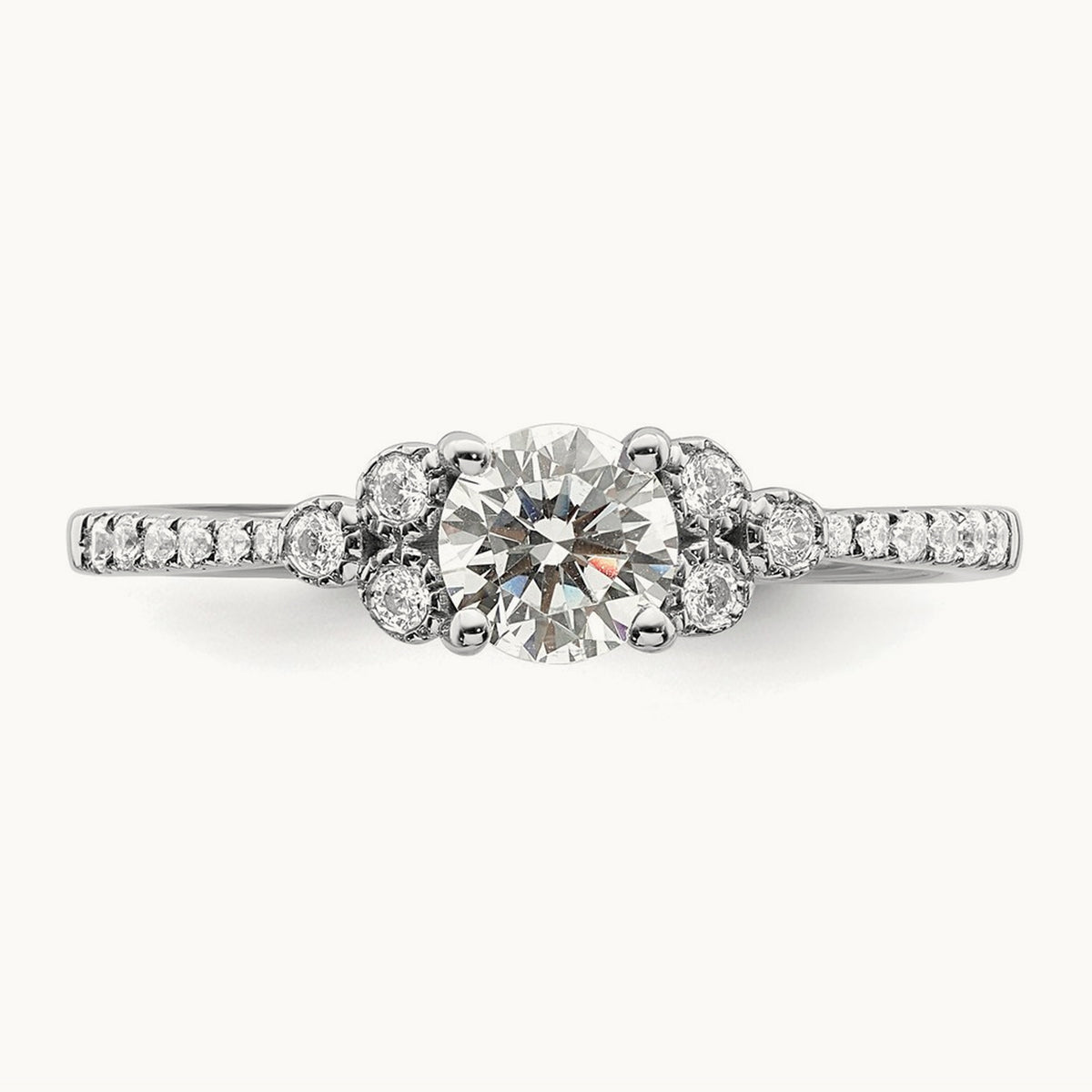 1/2ct Round Semi-Mount Engagement Dia Ring, 14K White Gold