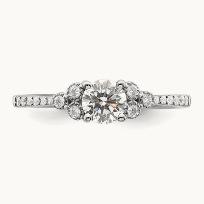 1/2ct Round Semi-Mount Engagement Dia Ring, 14K White Gold