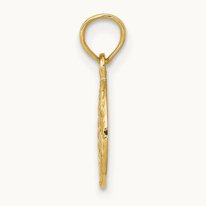 Star of David in Circle Frame Pendant, 14K