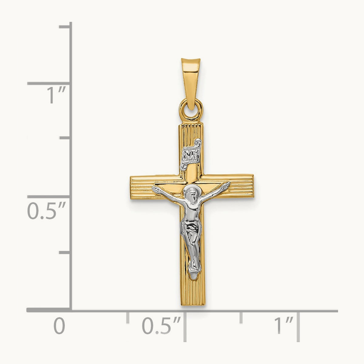 Polished Solid INRI Crucifix Pendant — photo set
