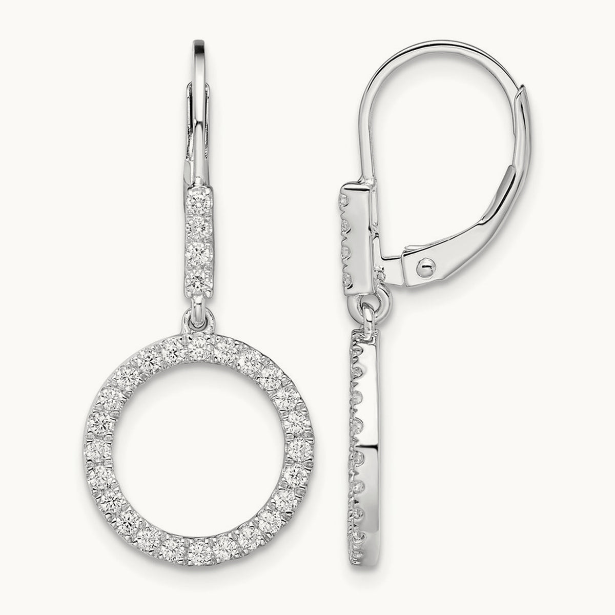 Circle Leverback Earrings, 0.50 ct tw Lab-Grown Diamond