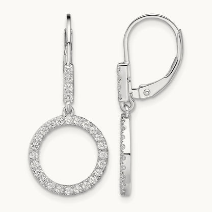 Circle Leverback Earrings, 0.50 ct tw Lab-Grown Diamond