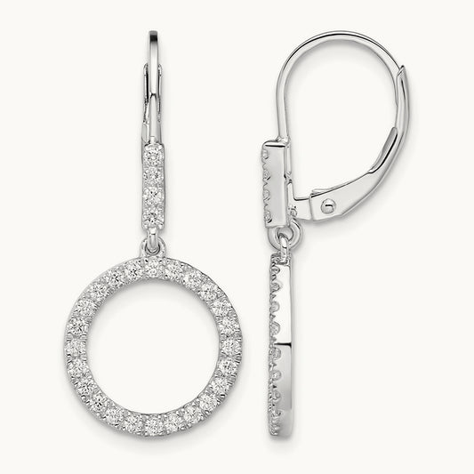 Circle Leverback Earrings, 0.50 ct tw Lab-Grown Diamond