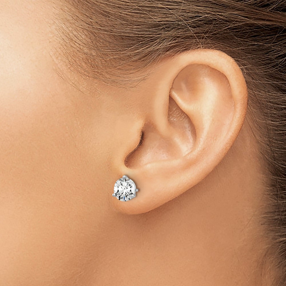 Round Stud Earrings, 0.10-6.00 ct tw Lab-Grown Diamond — 14K White Gold (2)