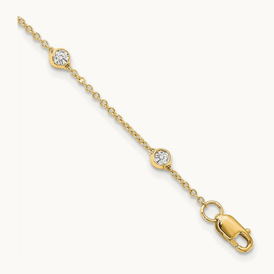 TO 14k 1/2ct Lab Grown Diamond VS+ F+ Comp. 8 Station 9 inch Bracelet