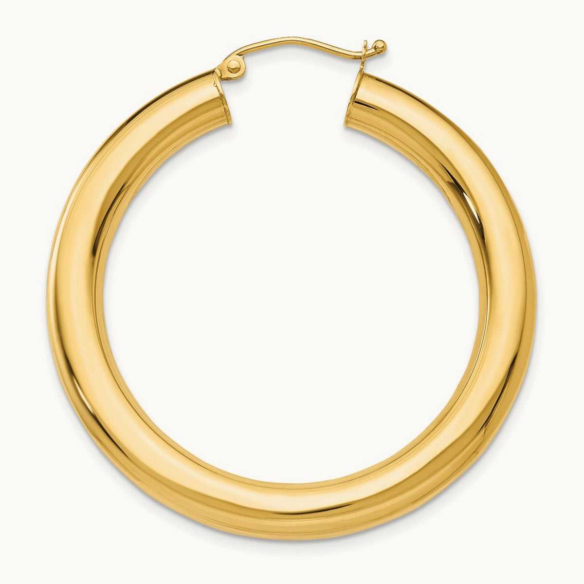 Single 14k Polished Tube Hoop Earring, 5mm