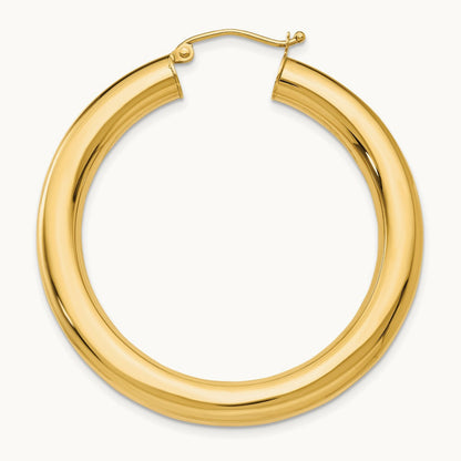 Single 14k Polished Tube Hoop Earring, 5mm
