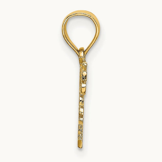 Polished DADDYS LITTLE GIRL Charm, 14K