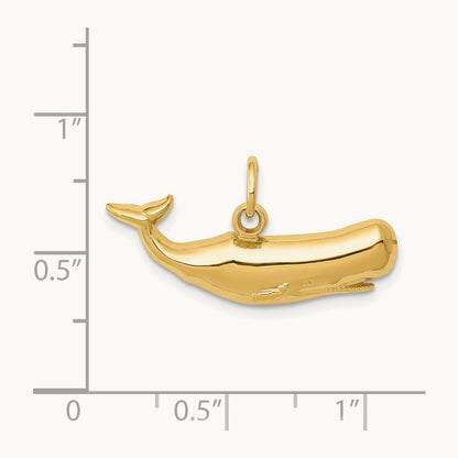 Sperm Whale Charm, 14K