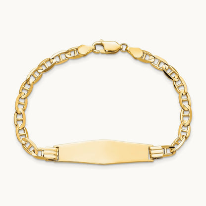 Anchor Link Soft Diamond Shape ID Bracelet, 14K