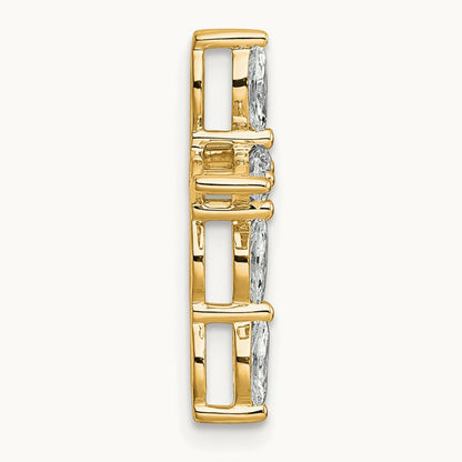 Cross Chain Slide Pendant, 0.50 ct tw Lab-Grown Diamond — 14K Yellow Gold