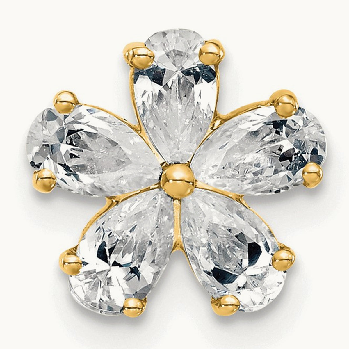 Flower Chain Slide Pendant, 1-2 ct Lab-Grown Diamond — 14K Yellow Gold