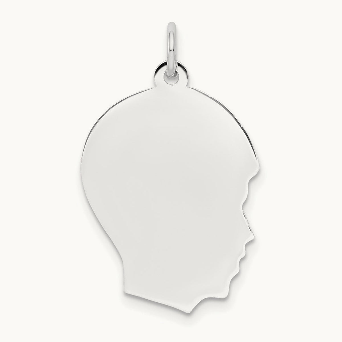 Plain Medium.009 Depth Facing Right Engravable Boy Charm — 27mm