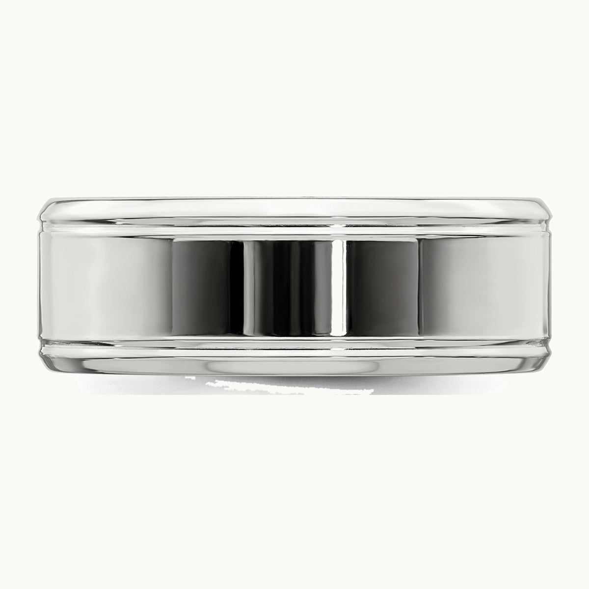 Sterling Silver 6mm Polished Flat Beveled Edge Fancy Band