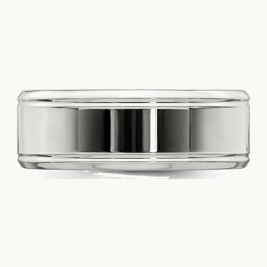 Sterling Silver 6mm Polished Flat Beveled Edge Fancy Band