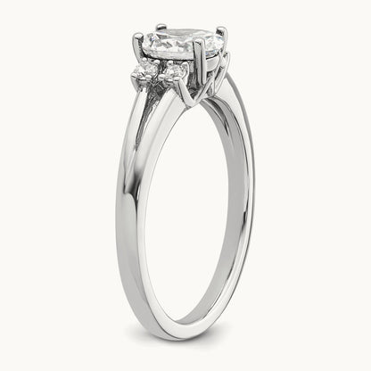 Oval Semi-Mount Split Band Engagement Ring, 0.10 ct tw