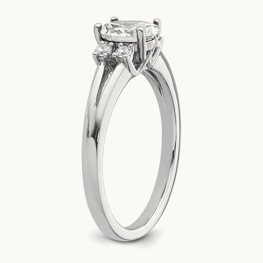 Oval Semi-Mount Split Band Engagement Ring, 0.10 ct tw