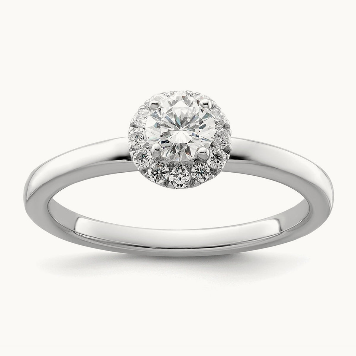 Petite Halo Engagement Ring, 0.50 ct tw Lab-Grown Diamond