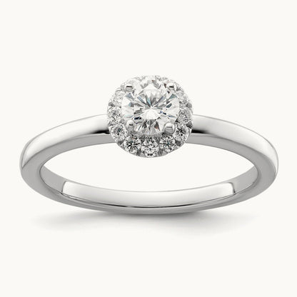 Petite Halo Engagement Ring, 0.50 ct tw Lab-Grown Diamond