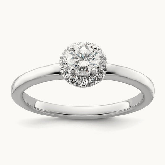 Petite Halo Engagement Ring, 0.50 ct tw Lab-Grown Diamond