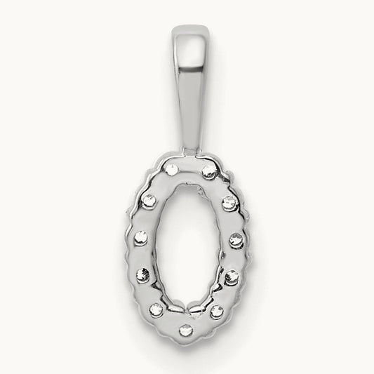 Diamond Number 0 Pendant — 14K White Gold, 12.99mm
