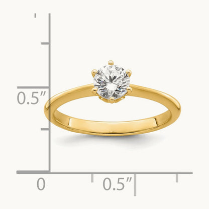 Polish 1/2ct Round Leaf Design Semi-Mount Dia Ring, 14K