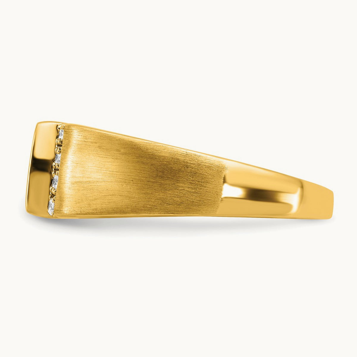 Square Onyx and Diamond Men's Ring — 14K Yellow Gold