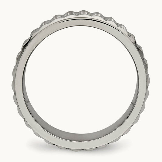 Polished Studded Band, 8mm, Titanium