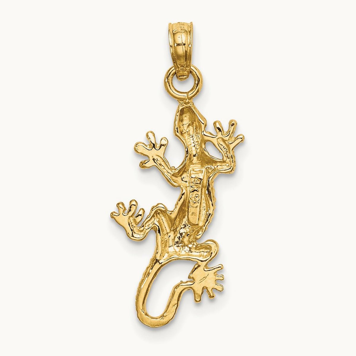 2-D Lizard Charm, 14K