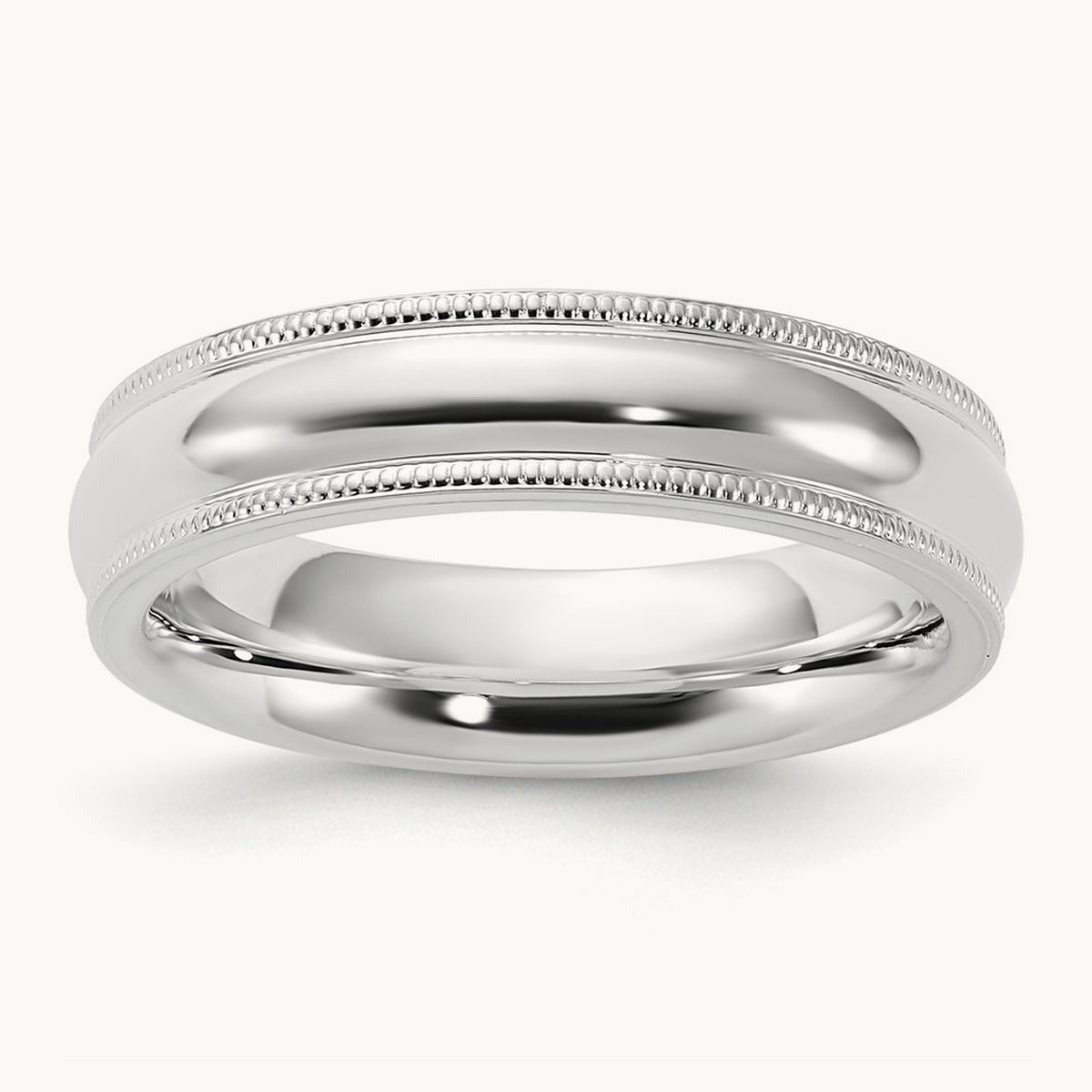 Milgrain Comfort Fit Band — Sterling Silver, 5mm