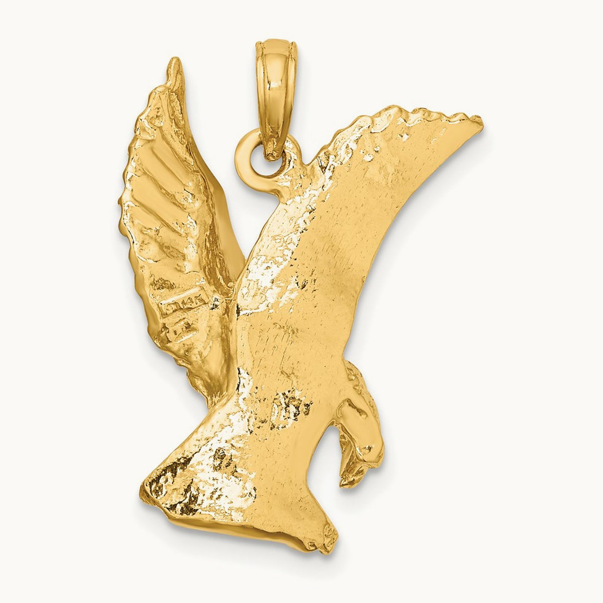 Eagle Landing w/Wings Up Charm, 14K