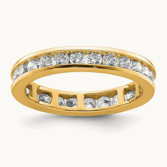 Polished Channel Set Diamond Eternity Band, 1.00 ct tw — 14K Yellow Gold