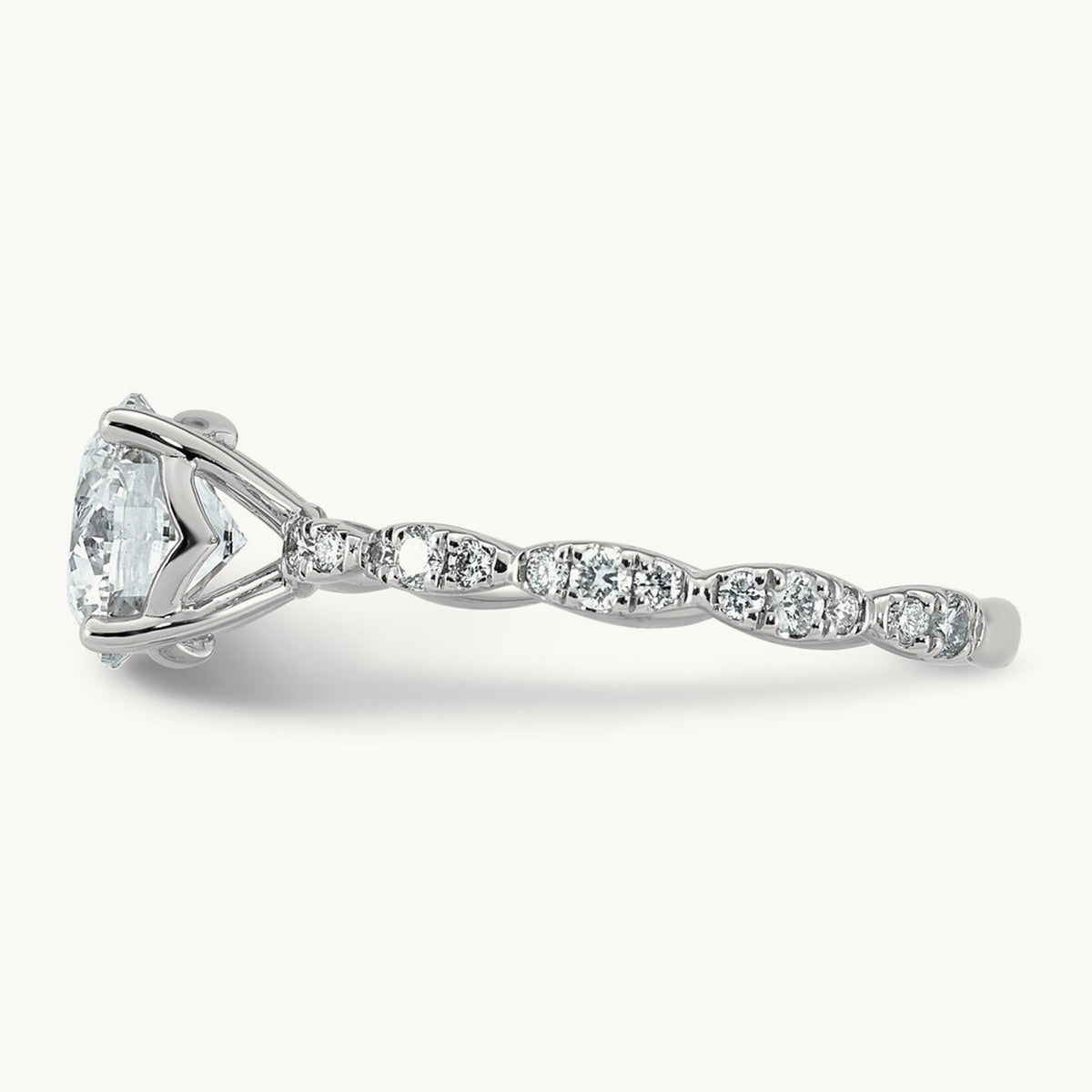 Round Center Ring, 1 7/8-3 1/2 ct Lab-Grown Diamond