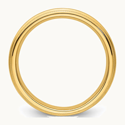 Milgrain Comfort Fit Band — 14K Yellow Gold, 3mm
