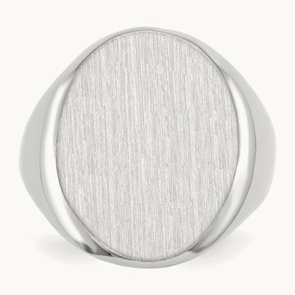 16.0x20. Open Back Signet Ring, 5mm, 14K White Gold