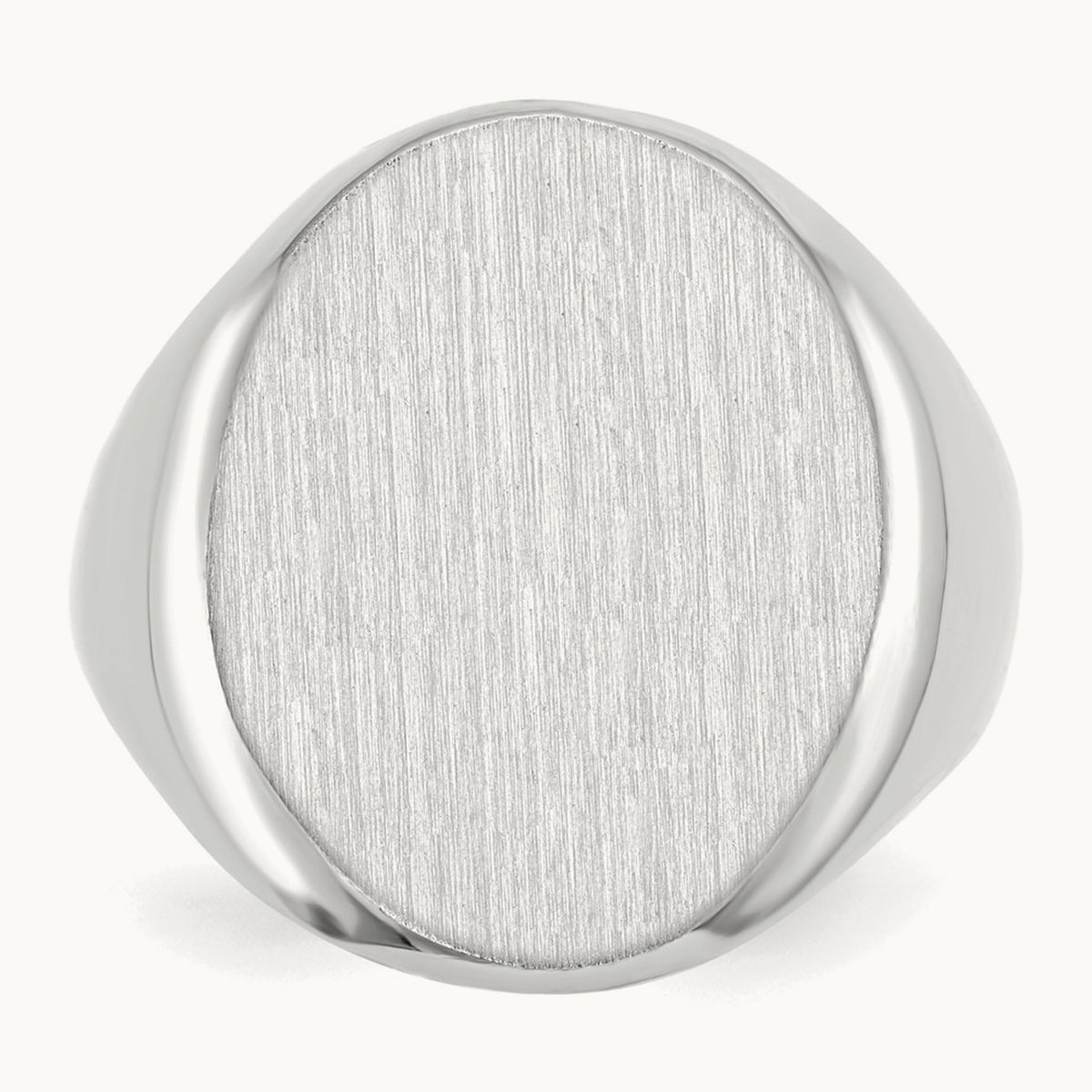 16.0x20. Open Back Signet Ring, 5mm, 14K White Gold