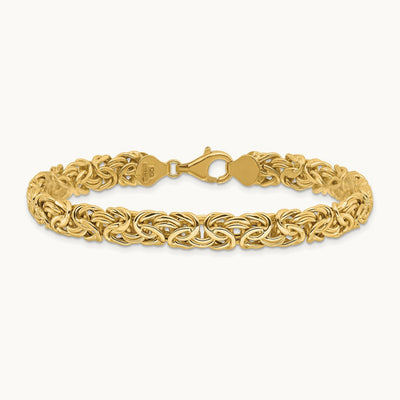 Polished Fancy Byzantine Link Bracelet, 14K