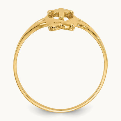 Ichthus w/Cross Ring, 14K