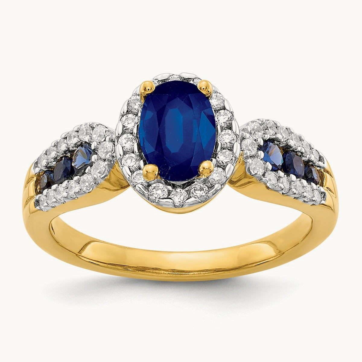 Diamond and Oval Sapphire Ring — photo set