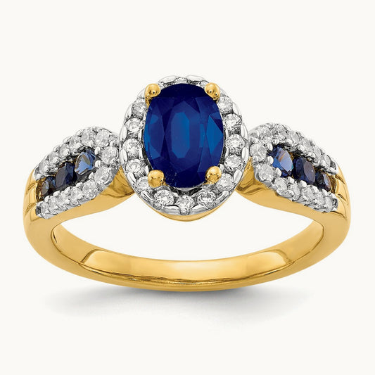 Diamond and Oval Sapphire Ring — photo set
