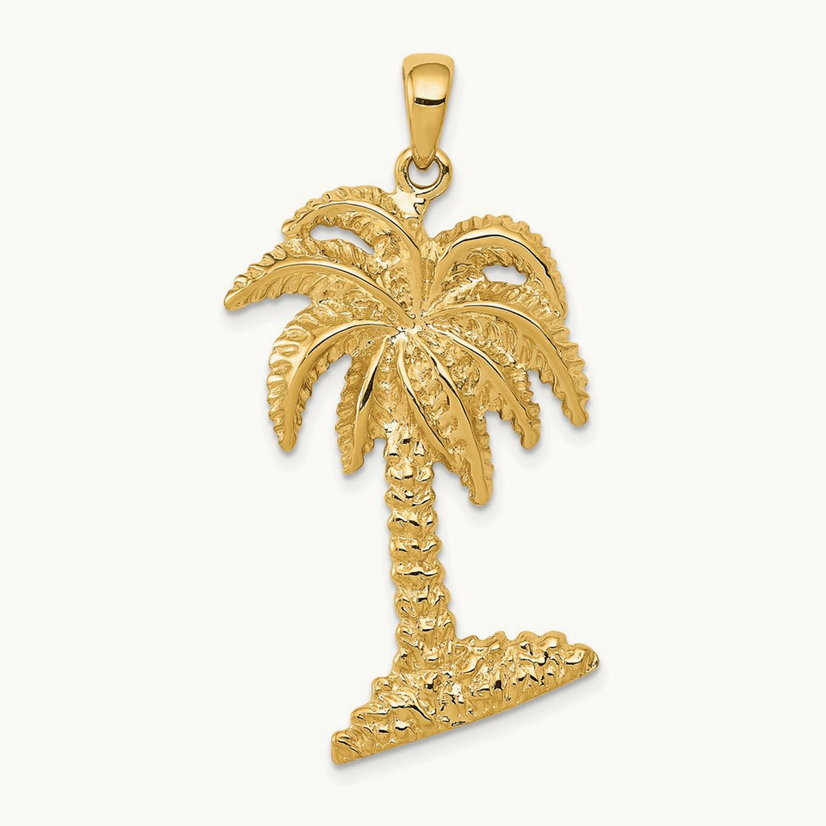 Large Palm Tree Pendant, 14K