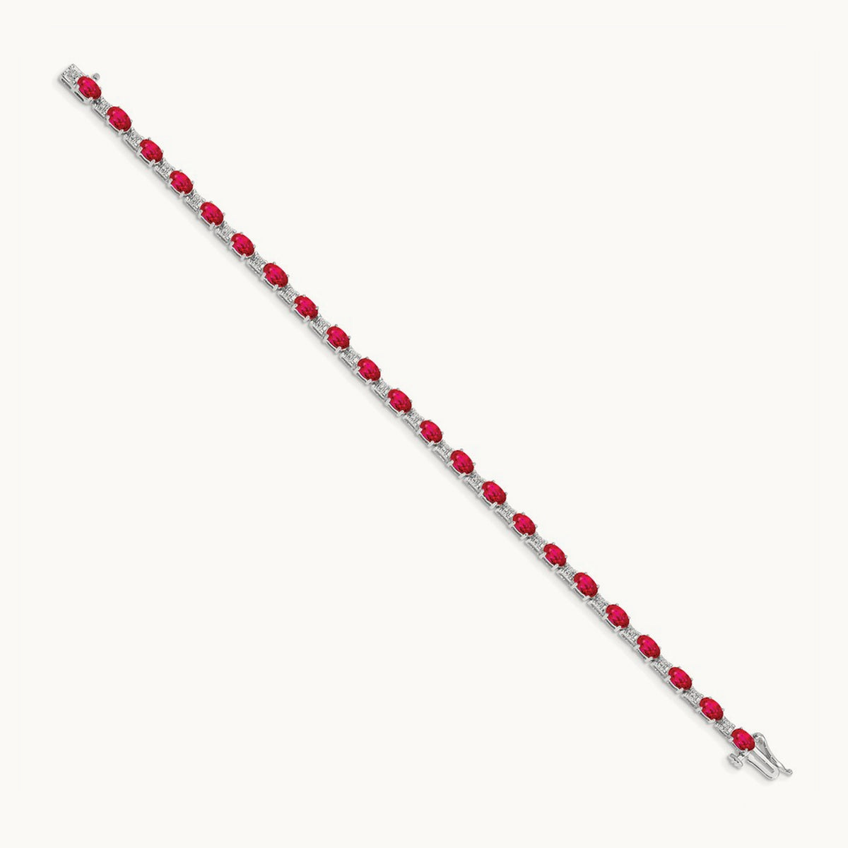 Diamond and Ruby Bracelet — 14K White Gold
